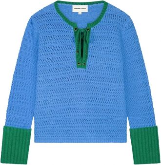 Fab By Fabienne Chapot Dido Pullover - Dames - Ronde hals truien - Blauw - S - Truien & Vesten