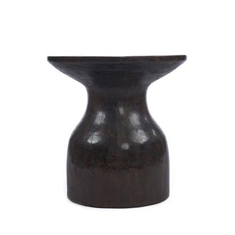 Bazar Bizar Mesa auxiliar de madera en nogal oscuro 50x50x50 cm