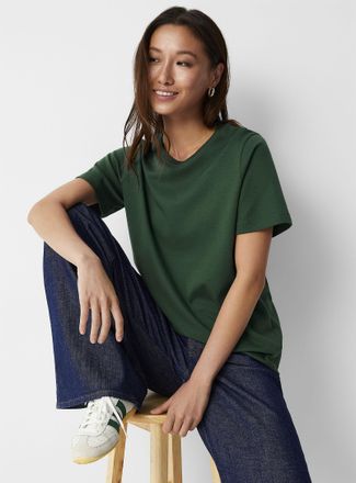 Contemporaine Womens Pima cotton solid T-shirt