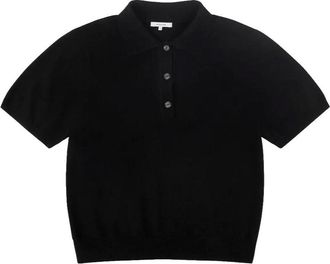 Entire studios Short Sleeve Knit Polo - Heren - Polos - Zwart - Xs/S - Wol - Tops