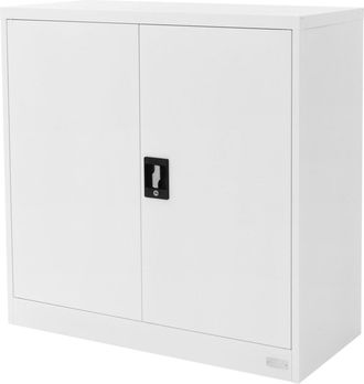 ML Design Archivador de oficina blanco con 2 estantes regulables 90x40x90cm