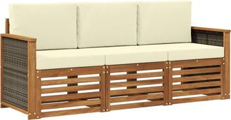 vidaXL Juegos De Sof&aacute;s 3 Uds. Madera De Acacia S&oacute;lida Vidaxl