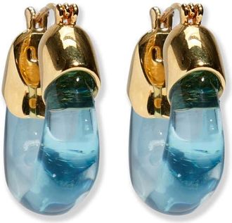 Lizzie Fortunato Mini Organic Hoop Earrings in Water Blue at Nordstrom