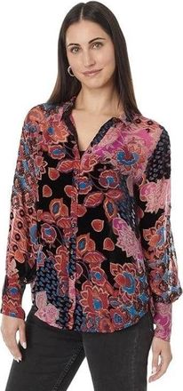 Johnny Was Yrene Burnout Shirt Women Alvarado Burnout Floral Button Up GBO3338