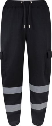 Addicted Mens High Vis Fleece Jogger Bottoms Hi-Viz Work Trousers - Reflective Safety Joggers for Outdoor Work & Low Light Conditions (UK, Alpha, XL, Regular, 