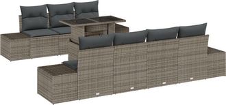vidaXL Vidaxl - Garden Sofa Set with Cushion 8 pcs Grey 100 x 55 x 73 cm
