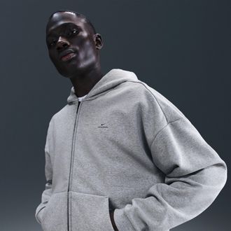 Nike Mens Standard Issue Therma-FIT Full-Zip Basketball Hoodie in Grey | IO3689-063