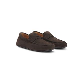 BOSS Penny-trim moccasins in suede