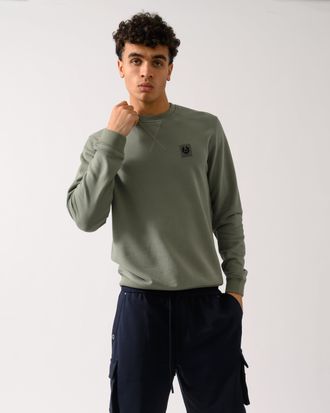 Belstaff Mens Crew Neck Sweatshirt in Green Cotton - Size X-Large
