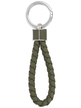 Bottega Veneta Intrecciato Weave Leather Key Case - Green