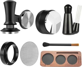 No Brand Juego De 7 Piezas Para Prensar Caf&eacute;: Prensa De Caf&eacute; Port&aacute;til Kit De Herramientas De 51 Mm Con Dise&ntilde;o De Prensa Compacta, Perfecto Para Cocinas, Bares 