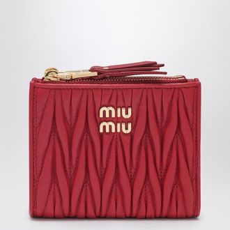 Miu Miu Small red quilted nappa wallet