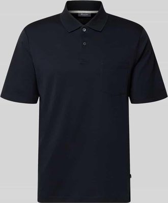 Maerz MAERZ Muenchen Regular Fit Poloshirt mit Brusttasche in Marine, Gr&ouml;&szlig;e 54