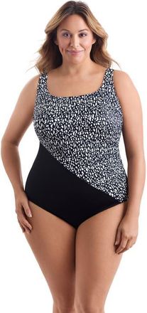 Longitude Side Shirred Tank Long Torso One-Piece Swimsuit in Paper Mache at Nordstrom, Size 24