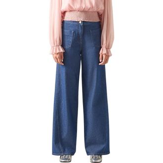 L.k. Bennett Pip Denim Trousers in Blue at Nordstrom Rack, Size 8 Us / 12 Uk