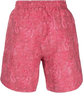 Brunello Cucinelli Raspberry Paisley Tailored Shorts