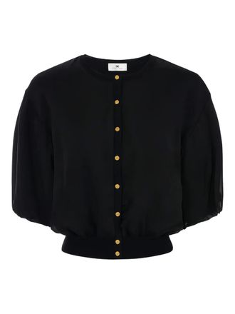 Elisabetta Franchi Cardigan con bottoni gioiello - Nero