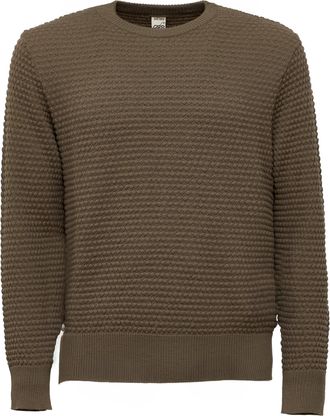 G.R.P. Spotknit Textured Honeycomb Knit Long Sleeve Sweater