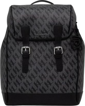 Karl Lagerfeld K/Ikon Rugzak - Heren - Rugzakken - Zwart - ONE Size - Leer - Tassen