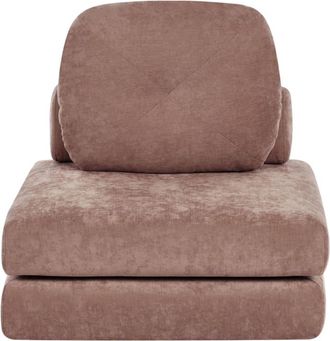 Beliani Sof&aacute; cama individual Chenilla Marr&oacute;n