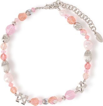 Off-white Arrow Charm Mixed Bead Choker in Pink in Blush Multi/silver at Nordstrom
