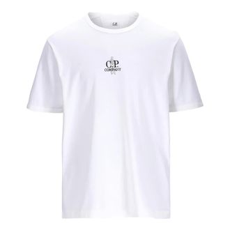 C.P. Company T-Shirts, male, White, Size: S T-Shirts