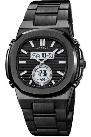 Invicta Activa X Invicta Digital ACW2279-006 Heren Horloge - Quartz Uurwerk - Roestvrij Staal met zwarte Wijzerplaat - 42mm