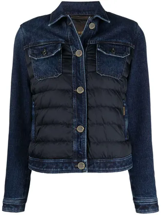 Moorer quilted denim jacket - women - Cotton/Polyamide/Polyamide/Spandex/Elastane - 42 - Blue
