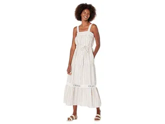 Maggy London Striped Maxi with Trim Womens Dress Ivory : 10, Polyester/Cotton