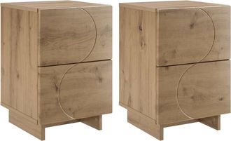 vidaXL Mesa De Noche 2 Uds. Roble Artisan 33,5 X 34,5 X 50 Cm Vidaxl