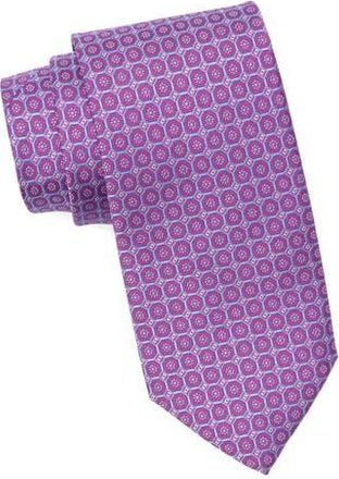 David Donahue Neat Silk Tie in Berry at Nordstrom Rack