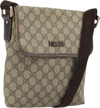 Gucci Pre-owned Cross Body Bags, female, Beige, Size: ONE SIZE Pre-owned Vintage GG Canvas Shoulder Bag