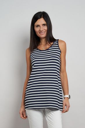 Seidel Moden Longtop SEIDEL MODEN Otto exclusiv, Damen, Gr. 34, navy, Jersey, Obermaterial: 96% Viskose, 4% Elasthan, gestreift, tailliert Po-bedeckend, Rundhals, 