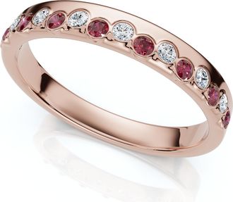Pompeii3 1/5Ct Diamond & Ruby Rhythm Anniversary Band 14k Gold or Platinum Lab Grown