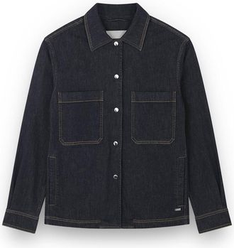 Paul & Shark Stretch cotton overshirt with denim effect, Woman, Dark Blue Jeans, Size: S