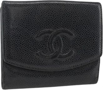 Chanel Pre-owned Wallets, female, Black, Size: ONE SIZE Pre-owned Vintage Bifold Wallet