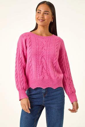 Roman Scalloped Hem Knit Jumper