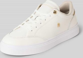 Tommy Hilfiger Low Top Sneaker aus reinem Rindsleder in Offwhite, Gr&ouml;&szlig;e 36