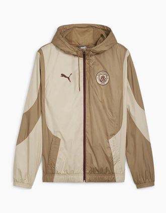 Puma Mens Manchester City Pre Match Woven Jacket Adults - Tan - Size: 40/Regular
