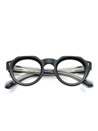K&agrave;dor Spike bril met rond montuur - Zwart