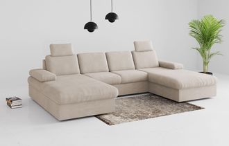 Sit&more Wohnlandschaft »Moreno U-Form, B: 309 cm« mit Armteilverstellung, optional Bettfunktion