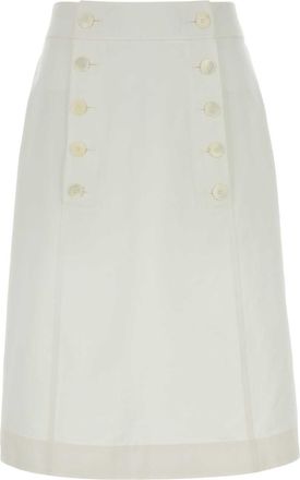 Prada Witte Gabardine Rok