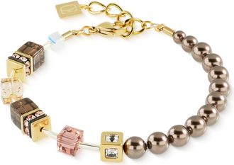 Coeur de Lion Geocube Precious Fusion Pearls Bracelet in Mocha Mousse at Nordstrom, Size 8.25