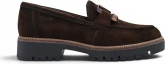 Tamaris Womens Brown Suede Leather Loafer Casual Shoes - 24722-43