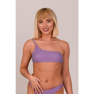OOSC Checkmate Cold Shoulder Bikini Top in Purple at Nordstrom, Size Xx-Large