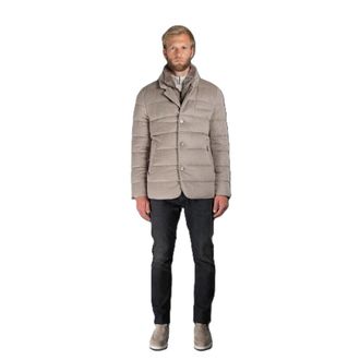 Moorer MenS Camel Quilted Jacket With Buttons, Size 50