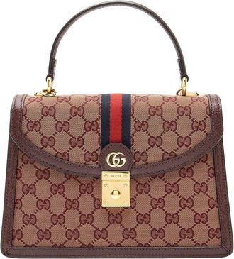 Gucci Red Gg Canvas Ophidia Small Top Handle (Authentic Pre-Loved)
