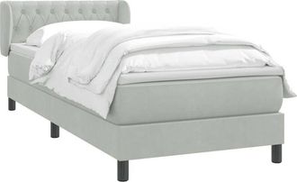 vidaXL Cama Box Spring Con Colch&oacute;n Terciopelo Gris Claro 80x210 Cm Vidaxl