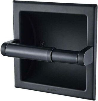 OEM Portarrollos De Papel Higi&eacute;nico Negro Mate, De Pared, Empotrado, De Metal Negro Con Soporte De Montaje