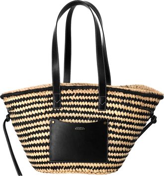 Isabel Marant Isabel Marant Pre-owned Womens Medium Cadix Tote Bag in Black and Beige Raffia - One Size